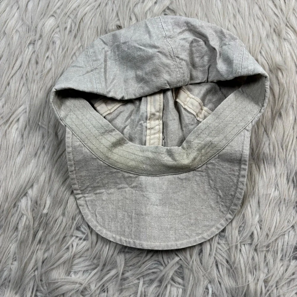 Vintage J.Crew Oarsman Men's L Beige Linen Unstructured Baseball Hat Union Made
